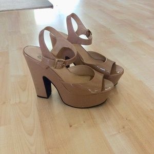 Nude Chunky Heels